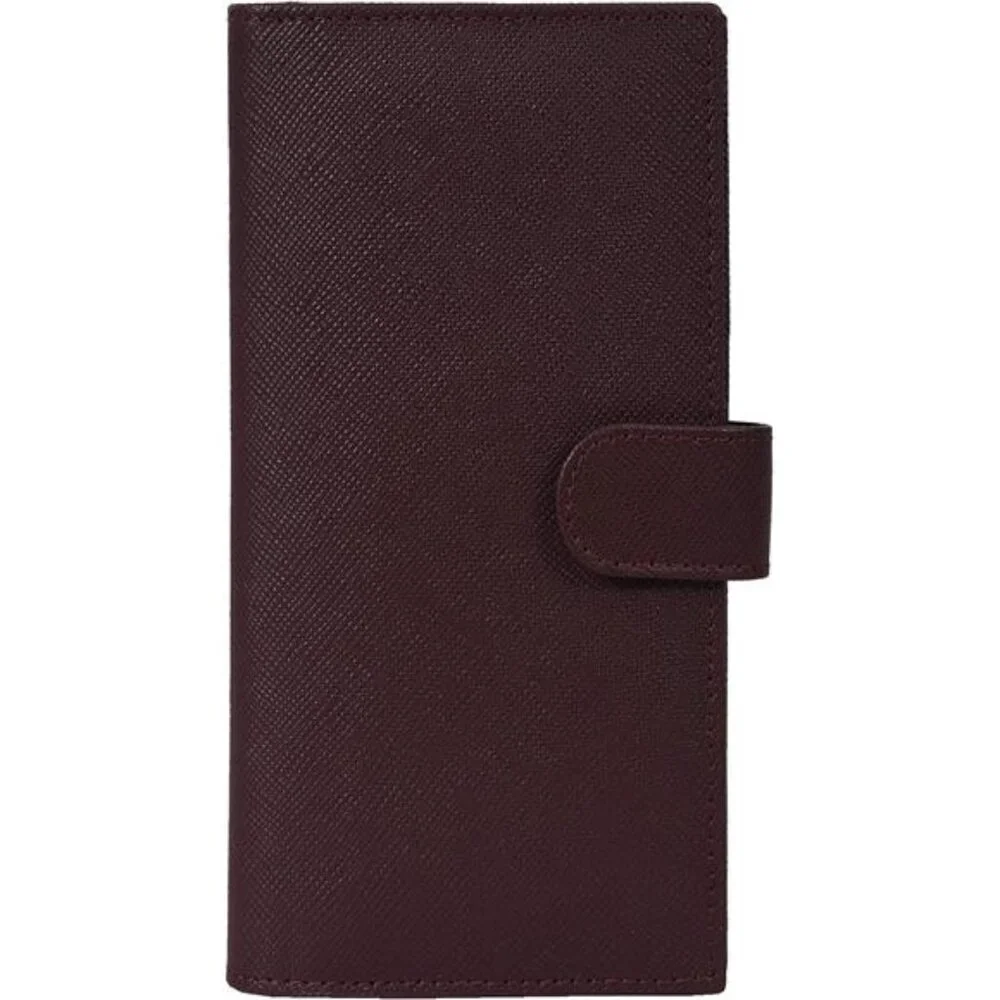 Unisex Leather Checkbook Cover RFID Slim Wallet with Pen Holder